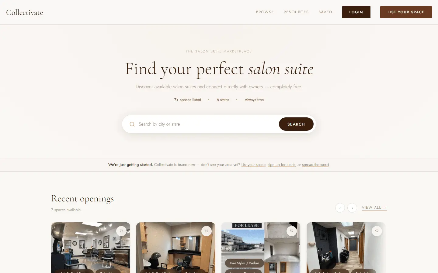 Collectivate website on desktop
