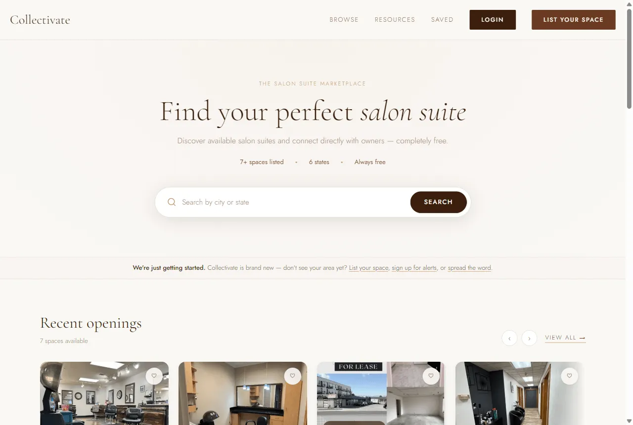 Collectivate salon suite marketplace