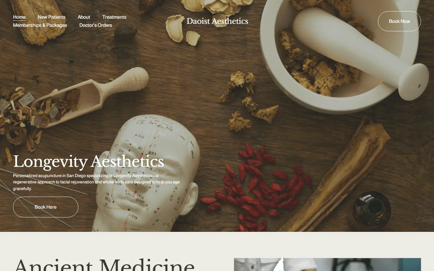 Daoist Aesthetics website on desktop
