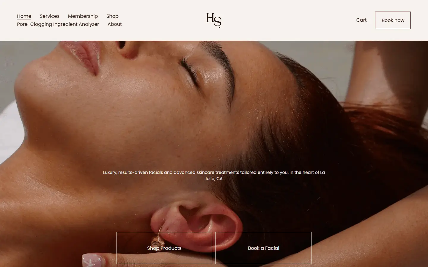 Healthy Skin Club website on desktop